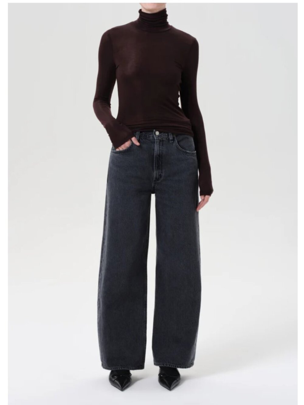 Agolde Low Curve Jeans Weightless in Symbolic Black Wash Slouchy Size 27